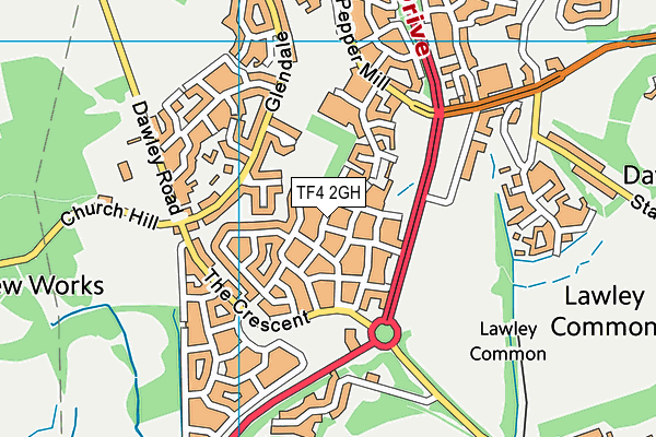 TF4 2GH map - OS VectorMap District (Ordnance Survey)