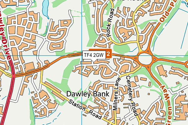 TF4 2GW map - OS VectorMap District (Ordnance Survey)