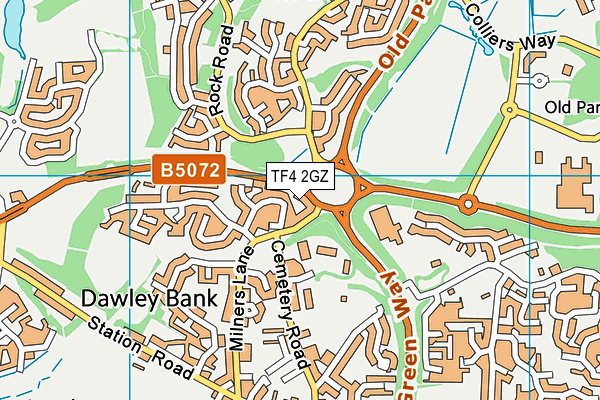 TF4 2GZ map - OS VectorMap District (Ordnance Survey)