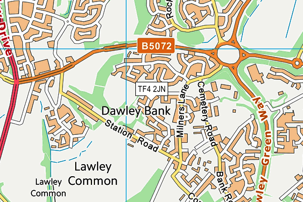 TF4 2JN map - OS VectorMap District (Ordnance Survey)