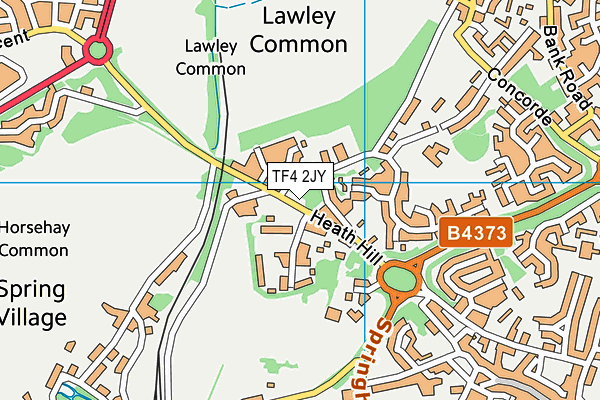 TF4 2JY map - OS VectorMap District (Ordnance Survey)