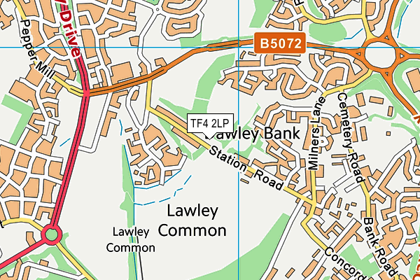 TF4 2LP map - OS VectorMap District (Ordnance Survey)