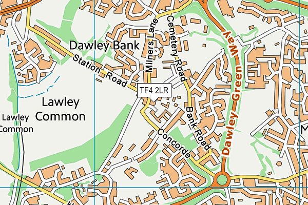 TF4 2LR map - OS VectorMap District (Ordnance Survey)