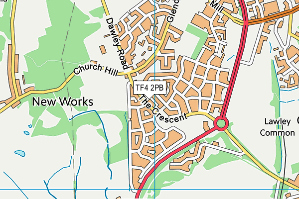 TF4 2PB map - OS VectorMap District (Ordnance Survey)