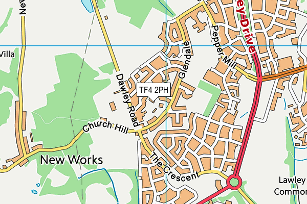 TF4 2PH map - OS VectorMap District (Ordnance Survey)