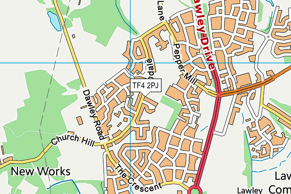 Lawley Public Park map (TF4 2PJ) - OS VectorMap District (Ordnance Survey)