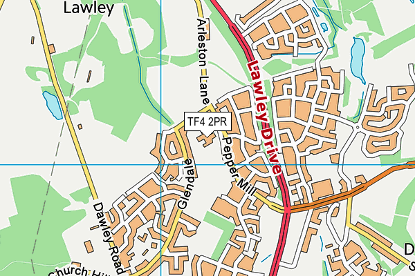 Lawley Primary School map (TF4 2PR) - OS VectorMap District (Ordnance Survey)