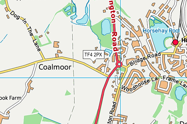 TF4 2PX map - OS VectorMap District (Ordnance Survey)