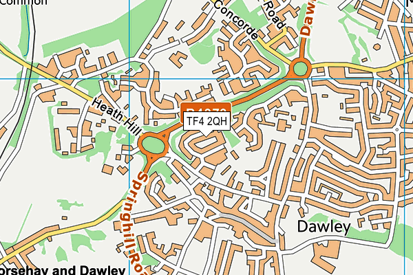 TF4 2QH map - OS VectorMap District (Ordnance Survey)