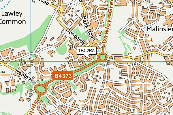 TF4 2RA map - OS VectorMap District (Ordnance Survey)