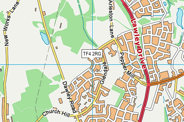 TF4 2RG map - OS VectorMap District (Ordnance Survey)