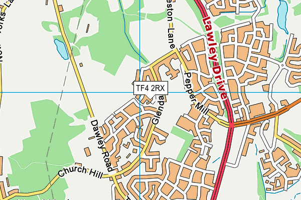 TF4 2RX map - OS VectorMap District (Ordnance Survey)