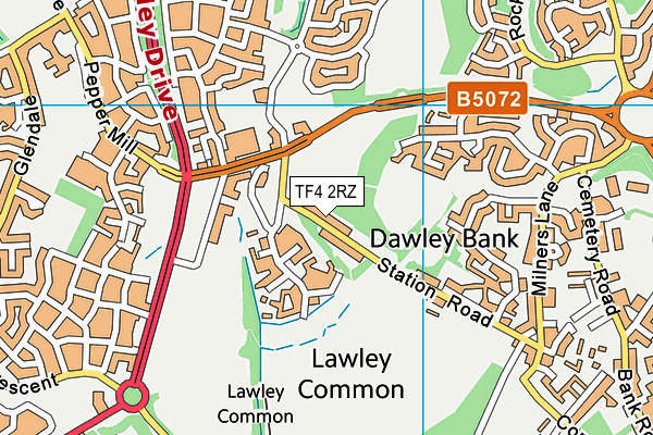 TF4 2RZ map - OS VectorMap District (Ordnance Survey)