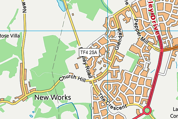 TF4 2SA map - OS VectorMap District (Ordnance Survey)