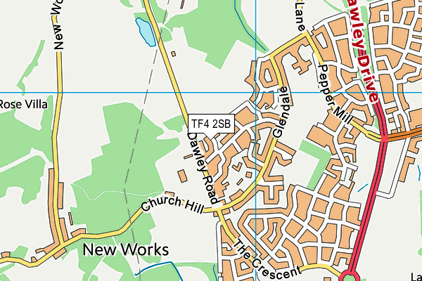 TF4 2SB map - OS VectorMap District (Ordnance Survey)