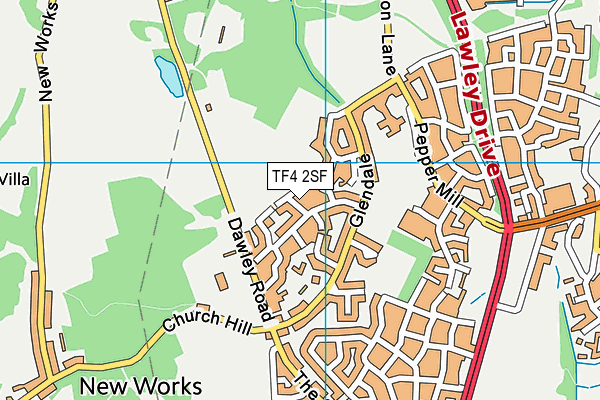 TF4 2SF map - OS VectorMap District (Ordnance Survey)