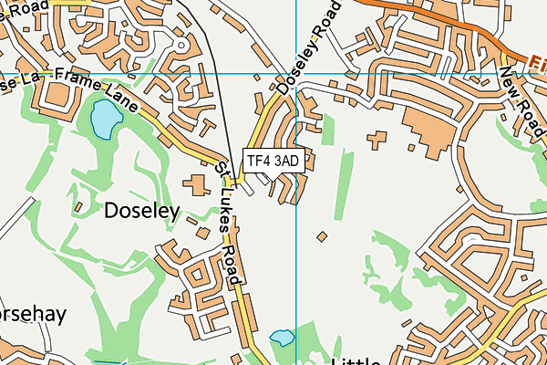 TF4 3AD map - OS VectorMap District (Ordnance Survey)