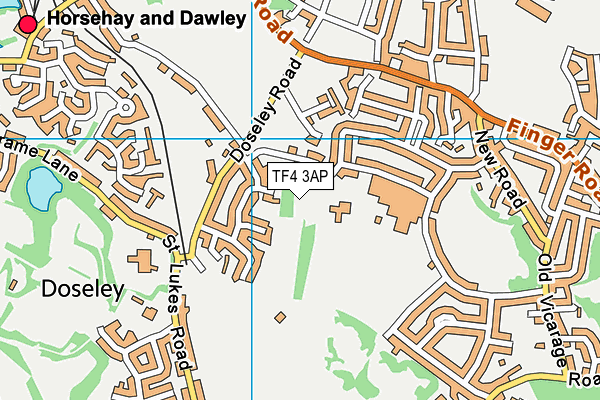 TF4 3AP map - OS VectorMap District (Ordnance Survey)