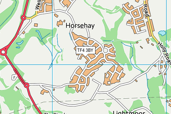 TF4 3BY map - OS VectorMap District (Ordnance Survey)
