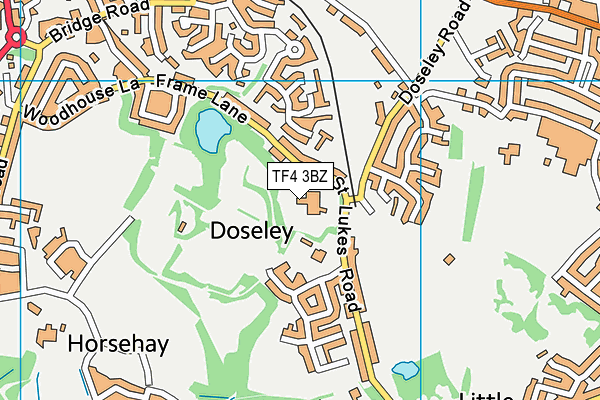 TF4 3BZ map - OS VectorMap District (Ordnance Survey)