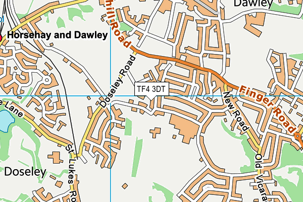 TF4 3DT map - OS VectorMap District (Ordnance Survey)