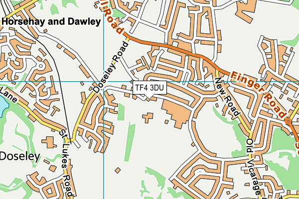 Captain Webb Primary School map (TF4 3DU) - OS VectorMap District (Ordnance Survey)