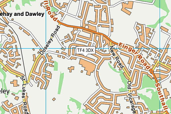 TF4 3DX map - OS VectorMap District (Ordnance Survey)