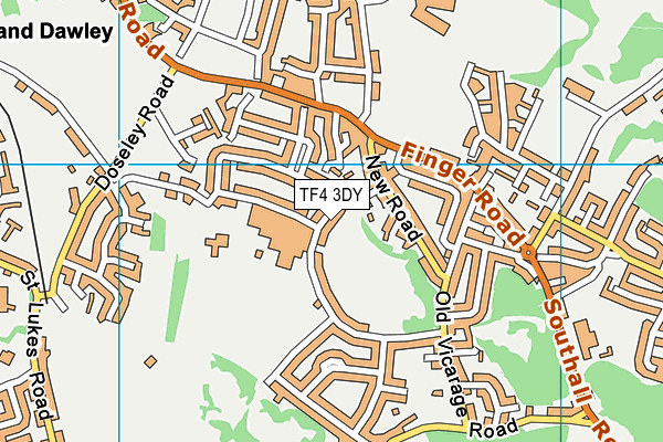 TF4 3DY map - OS VectorMap District (Ordnance Survey)