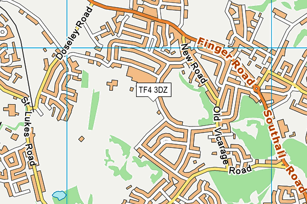 TF4 3DZ map - OS VectorMap District (Ordnance Survey)