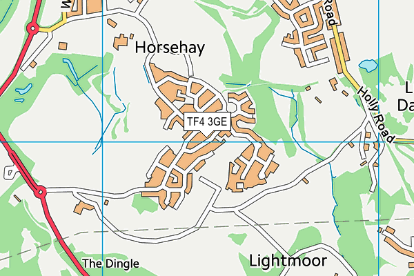 TF4 3GE map - OS VectorMap District (Ordnance Survey)