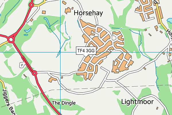 TF4 3GG map - OS VectorMap District (Ordnance Survey)