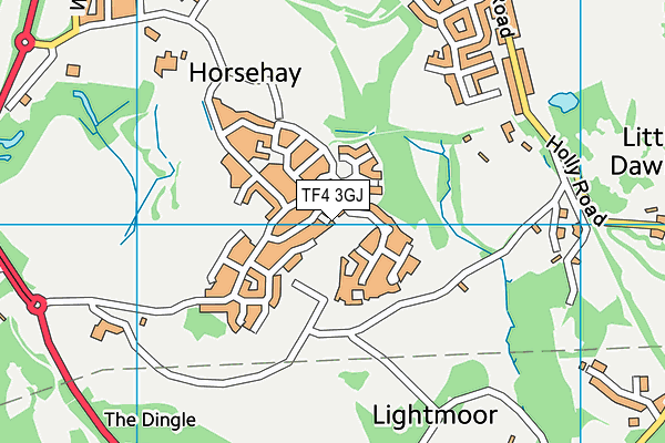 TF4 3GJ map - OS VectorMap District (Ordnance Survey)