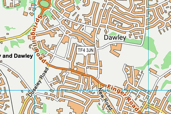 TF4 3JN map - OS VectorMap District (Ordnance Survey)