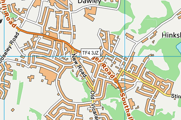 TF4 3JZ map - OS VectorMap District (Ordnance Survey)