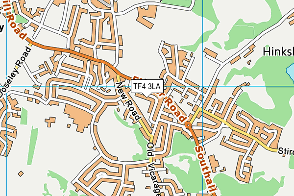 TF4 3LA map - OS VectorMap District (Ordnance Survey)