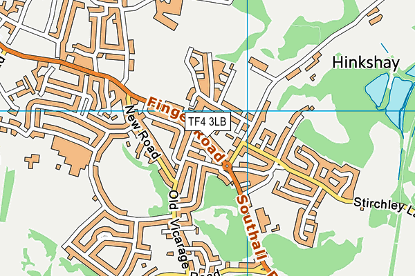TF4 3LB map - OS VectorMap District (Ordnance Survey)