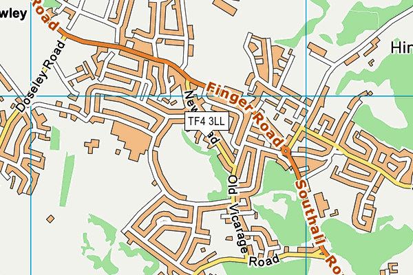 TF4 3LL map - OS VectorMap District (Ordnance Survey)