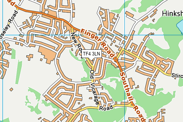 TF4 3LN map - OS VectorMap District (Ordnance Survey)
