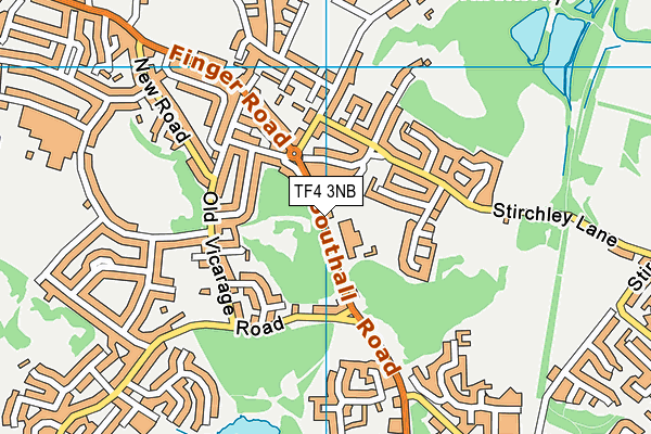 TF4 3NB map - OS VectorMap District (Ordnance Survey)