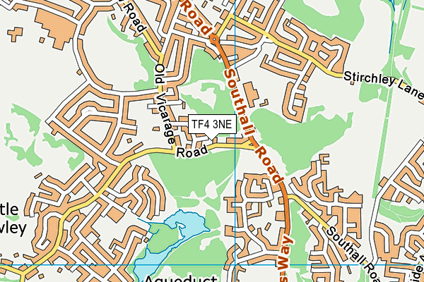 TF4 3NE map - OS VectorMap District (Ordnance Survey)
