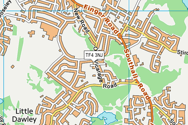 TF4 3NJ map - OS VectorMap District (Ordnance Survey)