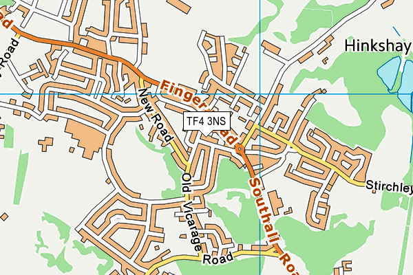 TF4 3NS map - OS VectorMap District (Ordnance Survey)