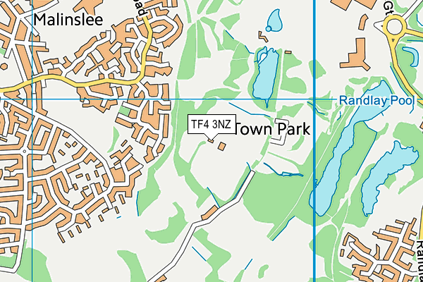 TF4 3NZ map - OS VectorMap District (Ordnance Survey)