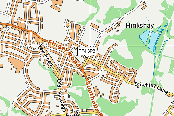TF4 3PB map - OS VectorMap District (Ordnance Survey)