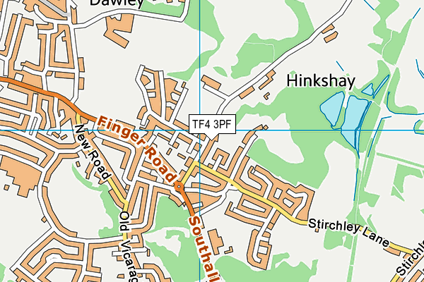TF4 3PF map - OS VectorMap District (Ordnance Survey)