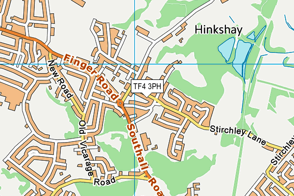 TF4 3PH map - OS VectorMap District (Ordnance Survey)