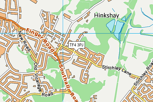 TF4 3PJ map - OS VectorMap District (Ordnance Survey)