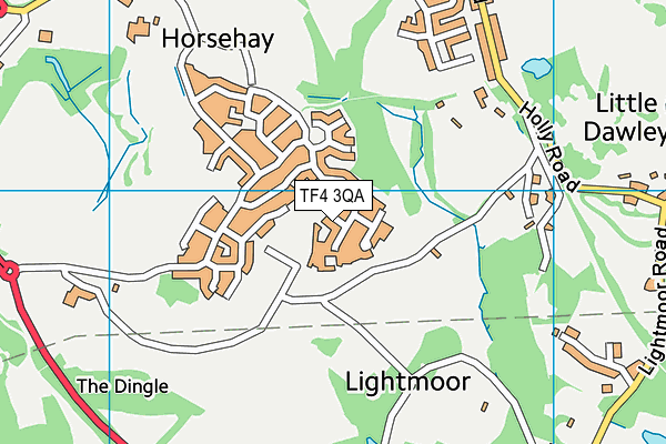 TF4 3QA map - OS VectorMap District (Ordnance Survey)