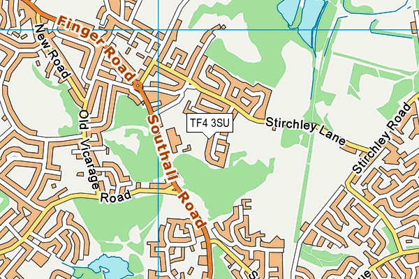 TF4 3SU map - OS VectorMap District (Ordnance Survey)