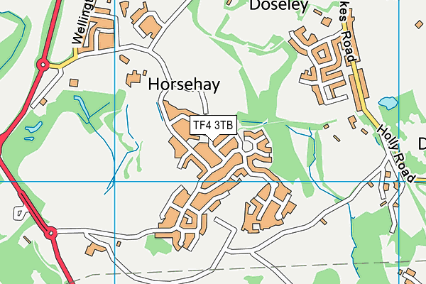 TF4 3TB map - OS VectorMap District (Ordnance Survey)